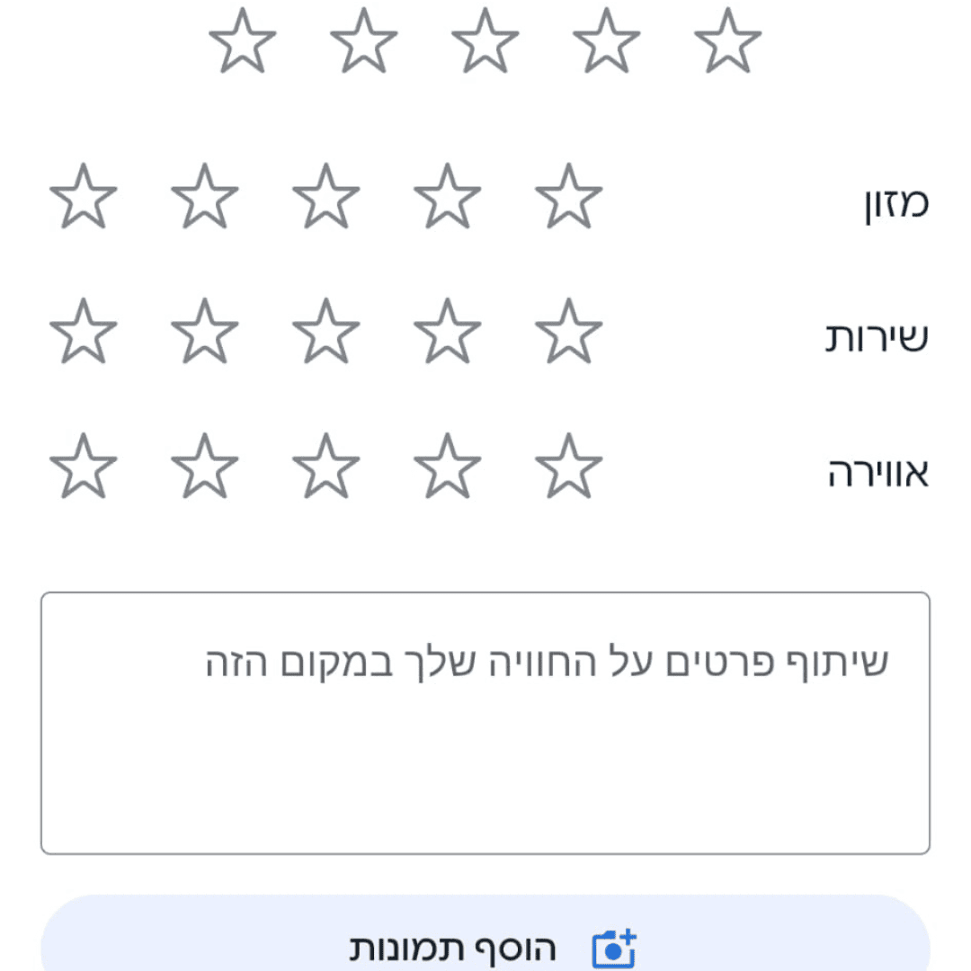 Google Reviews עמדת ביקורות